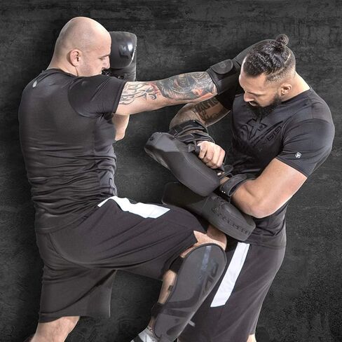 RDX MMA Thai Pad for Target Training, Convex Skin Leather Curved Kickboxing Strike Shield, Coaching Boxing, Muay Thai, Martial Arts, Karate, Taekwondo, Punching in Saudi Arabia