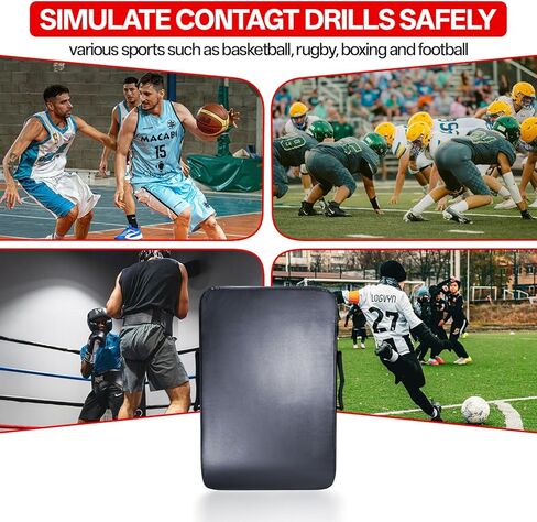 وسادات كرة السلة للتدريب - معدات تدريب وسادة حجب كرة القدم بمقابض، 24 بوصة × 16 بوصة درع إسفنجي أكثر نعومة وكثافة لللاكروس والهوكي والفنون القتالية - وسادة ركل الدمية. (1 قطعة) in Kuwait