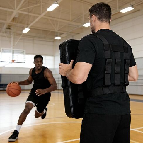 وسادات كرة السلة للتدريب - معدات تدريب وسادة حجب كرة القدم بمقابض، 24 بوصة × 16 بوصة درع إسفنجي أكثر نعومة وكثافة لللاكروس والهوكي والفنون القتالية - وسادة ركل الدمية. (1 قطعة) in Kuwait