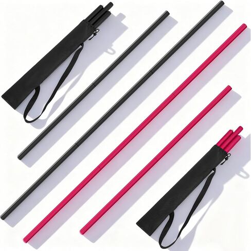 2 Pack 4ft & 6ft Collapsible Bo Staff Foam Padded Martial Arts Training Staff Black and Red Foam Padded Training Stick Practice Bar with Carry Bag for Safe Practice and Karate in Saudi Arabia