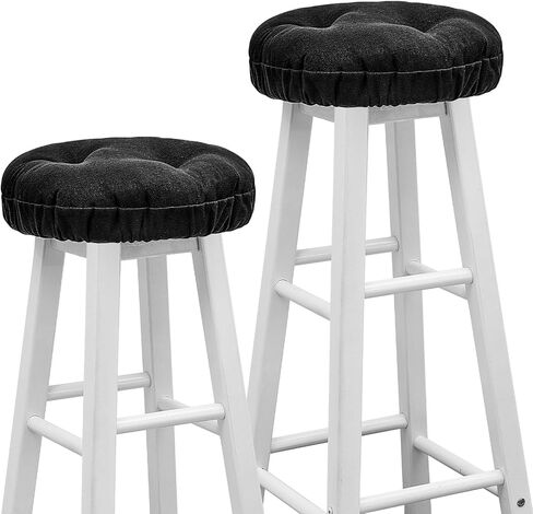 Marsui 4 Pieces Soft Stool Covers Round Bar Stool Cushions with Elastic Band Padded Bar Stool Seat Covers Nonslip Round Seat Cushions for Chairs Stool Slipcovers (Beige,12 Inch) in Kuwait