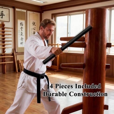 مجموعة تدريب عصي إسكريما المبطنة بالفوم، 4 عبوات خفيفة الوزن من عصي ممارسة الفنون القتالية للتدريب على المهارات in Kuwait