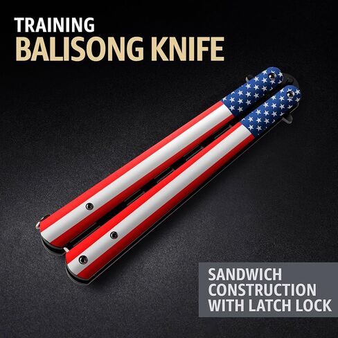 سكين الفراشة - مدرب باليسونج - مدرب الفراشة الأمريكي مع مزلاج زنبركي مؤكد - سكاكين باليسونج ليست حقيقية وليست حادة - خدعة مملة من الفولاذ المقاوم للصدأ بالكامل CSGO K14 U-N in Kuwait