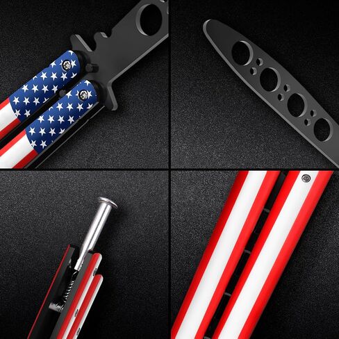 سكين الفراشة - مدرب باليسونج - مدرب الفراشة الأمريكي مع مزلاج زنبركي مؤكد - سكاكين باليسونج ليست حقيقية وليست حادة - خدعة مملة من الفولاذ المقاوم للصدأ بالكامل CSGO K14 U-N in Kuwait