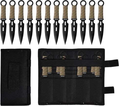 مجموعة سكاكين رمي ديسباتش مكونة من 12 سكين رمي احترافي مع غمد من النايلون، سكاكين رمي كوناي متوازنة بشكل جيد من الفولاذ المقاوم للصدأ للترفيه والمنافسة in Kuwait
