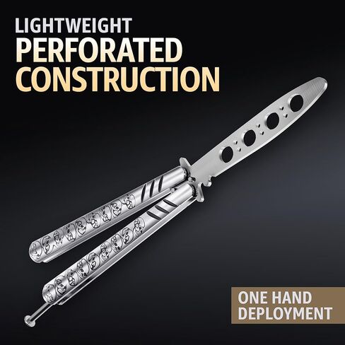 سكين الفراشة - مدرب باليسونج - مدرب الفراشة الفضي مع مزلاج زنبركي مؤكد - سكاكين باليسونج ليست حقيقية وليست حادة - خدعة مملة من الفولاذ المقاوم للصدأ بالكامل CSGO لعبة فيدجيت K16 S in Kuwait