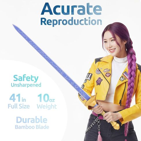 41" Anime Cosplay Sword with Sheath, Non-3D Printed & Back-Carry, Collectible Prop for Costume&Display - Purple Sword in Saudi Arabia