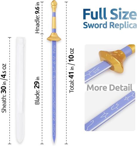 41" Anime Cosplay Sword with Sheath, Non-3D Printed & Back-Carry, Collectible Prop for Costume&Display - Purple Sword in Saudi Arabia