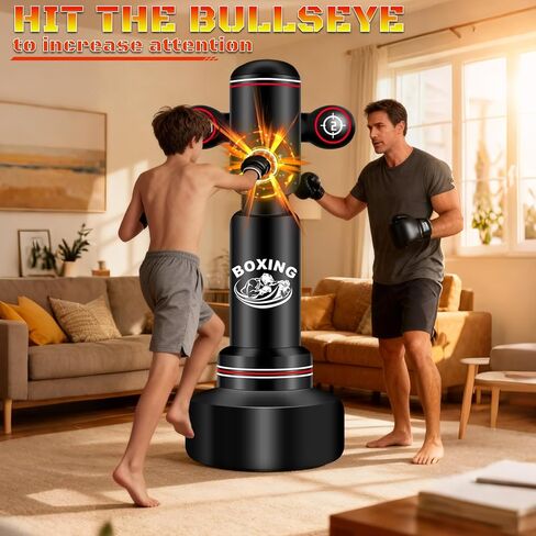 Heavy Boxing Bag with Stand for Adult Teens, 70'' Freestanding Punching Bag with Boxing Gloves, Men Women Standing Kickboxing Bag, Kickboxing Bags for Beginners Training MMA Muay Thai Fitness Home Gym in Kuwait