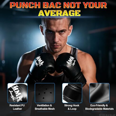 Heavy Boxing Bag with Stand for Adult Teens, 70'' Freestanding Punching Bag with Boxing Gloves, Men Women Standing Kickboxing Bag, Kickboxing Bags for Beginners Training MMA Muay Thai Fitness Home Gym in Kuwait