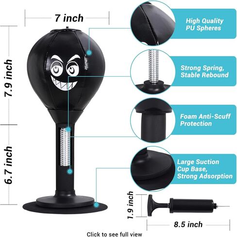 Desktop Punching Bag, Suctions to Your Desk, Heavy Duty Stress Relief Ball, Funny Office Gifts for Boss or Coworker Men and Women in Saudi Arabia