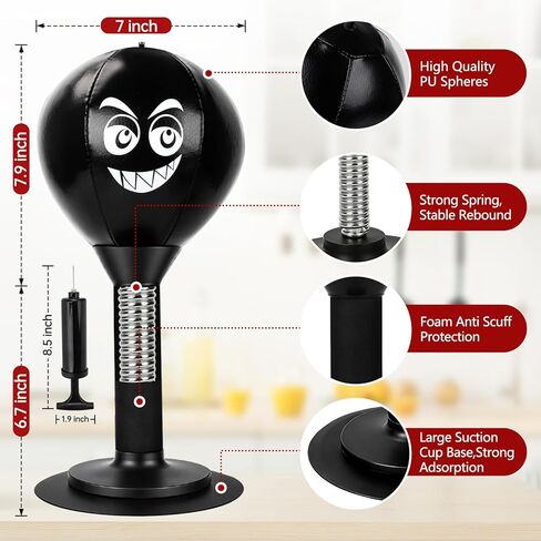 Desktop Punching Bag - Stress Relief, Suction Cup Design for Office Table and Counters, Heavy Duty Stress Relief Ball, Fun Gifts Suitable for All Ages in Saudi Arabia