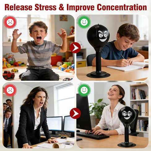 Desktop Punching Bag - Stress Relief, Suction Cup Design for Office Table and Counters, Heavy Duty Stress Relief Ball, Fun Gifts Suitable for All Ages in Saudi Arabia