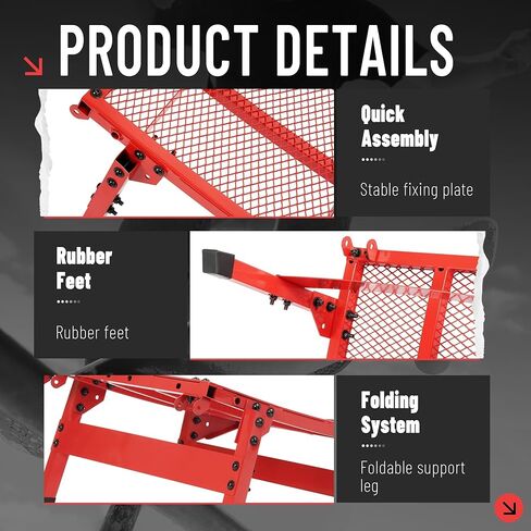 Jump Ramp Foldable Portable Skateboard Powder Coated Steel Launch Ramp for Pros & Beginners Compatible with BMX MTB RC Car Stunt Scooter Inline Quad Skates Heavy Duty 300 lbs Red in Saudi Arabia