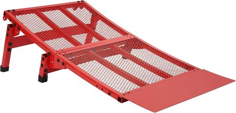 Jump Ramp Foldable Portable Skateboard Powder Coated Steel Launch Ramp for Pros & Beginners Compatible with BMX MTB RC Car Stunt Scooter Inline Quad Skates Heavy Duty 300 lbs Red in Saudi Arabia