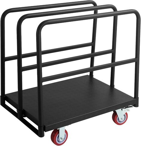 Flatbed Cart with 2500 Lbs Capacity and 4 Swivel Casters, 36x24inch Steel Board with 3 Side Handrails in Kuwait