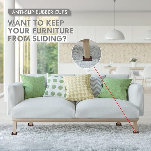 أكواب مطاطية مقاس 3 × 3، وسادات أثاث غير قابلة للانزلاق، ومقبض أثاث مضاد للانزلاق، وأقدام أثاث مضادة للانزلاق، وواقي أرضية مضاد للانزلاق لسدادات أريكة السرير (بني، 4 عبوات) in Kuwait
