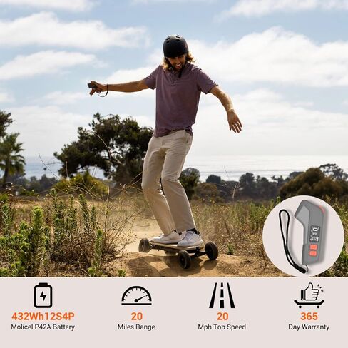 لوح تزلج كهربائي من سلسلة MEEPO Bamboo للطرق الوعرة لجميع التضاريس، لوح جبلي طويل جدًا يبلغ 20-31 ميلًا، أعلى سرعة تصل إلى 28-32 ميلاً في الساعة، عجلات 155-175 مم، احترافي للراكبين البالغين in Kuwait