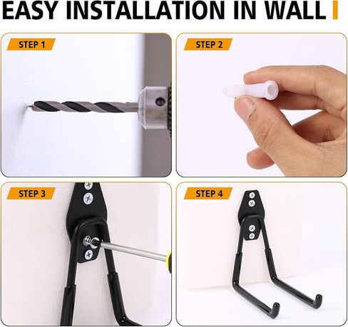 6 Pack Skateboard Wall Mount Hanger Rack - Skateboard Accessories,Heavy Duty Iron Storage Display Hook for Horizontal Installation,Non-Slip PVC Coating,Holds 55 lbs, Easy Mount on Wall & Wood in Kuwait