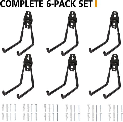 6 Pack Skateboard Wall Mount Hanger Rack - Skateboard Accessories,Heavy Duty Iron Storage Display Hook for Horizontal Installation,Non-Slip PVC Coating,Holds 55 lbs, Easy Mount on Wall & Wood in Kuwait