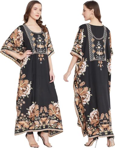 قفطان نسائي من Oussum بمقاس كبير من البوليستر للصيف، فستان ماكسي للمنزل in Kuwait