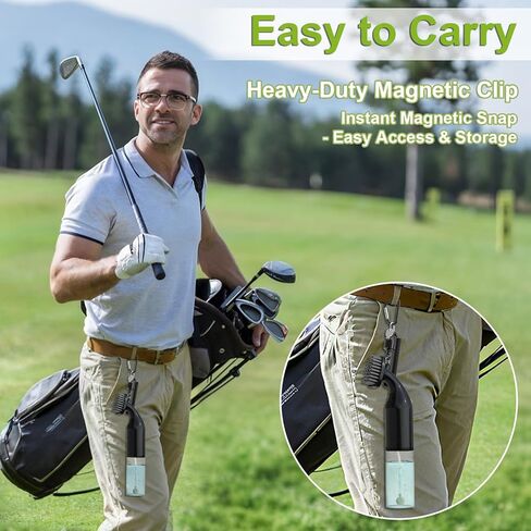 فرشاة تنظيف نادي الجولف الكهربائية: تعمل ببطارية AA للتنظيف بدون جهد - فرشاة نادي الجولف لملحقات الجولف - تحمل 5 أونصة من الماء - مشبك مغناطيسي - هدايا الجولف للرجال لاعبي الجولف in Kuwait