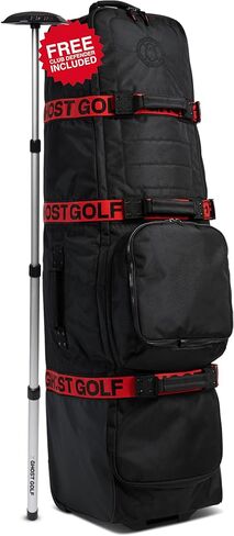 حقيبة سفر Ghost Golf AWOL Golf لشركات الطيران ذات العجلات - غطاء سفر مبطن ناعم لنادي الجولف يناسب جميع حقائب الحامل والعربة - سحابات قابلة للقفل، مقاومة للماء ومواد شديدة التحمل تدوم طويلاً in Kuwait