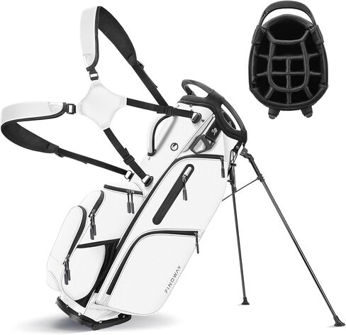 Findway 14 Way Golf Stand Bag [Upgrated Generous Space] Lightweight Golf Bag with Stand, Durable Golf Club Bag with Padded Dual Strap & Rain Cover for Men and Women in Kuwait