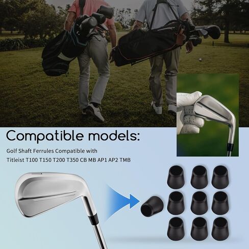 10 قطع من حلقات عمود الجولف المدببة متوافقة مع Titleist T100 T150 T200 T350 CB MB AP1 AP2 TMB (الطول 5/8 بوصة، القطر: 0.355 بوصة) in Kuwait