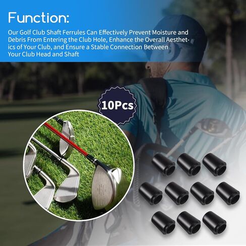 10 قطع من حلقات عمود الجولف المدببة متوافقة مع Titleist T100 T150 T200 T350 CB MB AP1 AP2 TMB (الطول 5/8 بوصة، القطر: 0.355 بوصة) in Kuwait