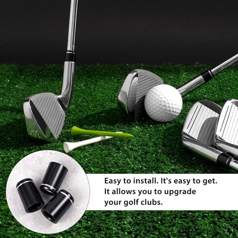 10Pcs Golf Club Ferrules .370 Black Golfing Iron Ferrule Size .370 Custom Black Iron Golfing Ferrule with Single Silver Ring for All Shaft in Kuwait