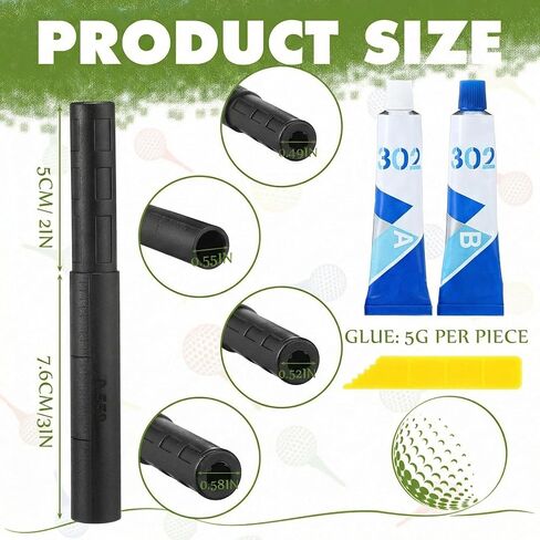 12 Pcs Golf Club Extensions Carbon Fiber Golf Shaft Extension Rod 2 Pcs 02ab Adhesive Shaft Extender 0.49 0.52 0.55 0.58 Inch Size Spiral Design for Industrial Equipment Home Repair in Kuwait