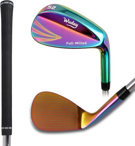 إسفين جولف للرجال باليد اليمنى 52/56/60 درجة، مجموعة إسفين جولف مطحونة بالكامل للوجه باستخدام الحاسب الآلي مع طلاء ذهبي وملون، إسفين لوب جاب مع دوران وتحكم معزز، هدية ممتازة لنادي الجولف in Kuwait