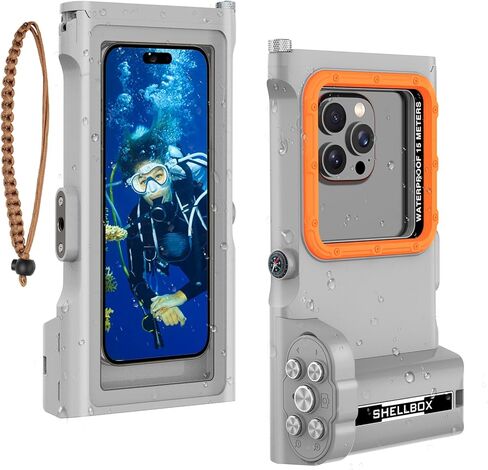 حافظة هاتف عالمية للغوص تحت الماء مع وحدة تحكم بلوتوث، IP68 50FT مقاومة للماء لهاتف iPhone 17 (قياسي فقط)، iPhone 16/15/14/13/12/11 وGalaxy S24/S23/S22، أسود in Kuwait