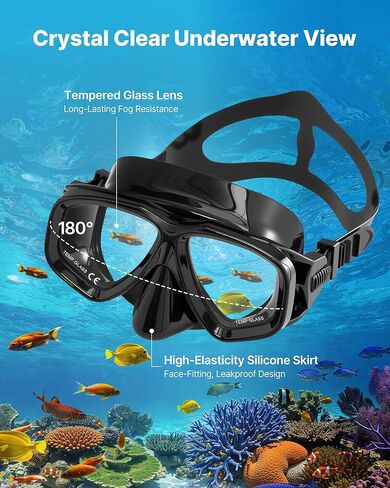 VEVOR Mini Scuba Tank, 1L Portable Diving Tank for Underwater Breathing, Reusable Lung Diving Cylinder up to 20 Minutes Dive Time, Emergency Rescue Pony Bottle with Adapter & Goggles for Snorkeling in Saudi Arabia