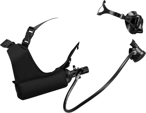 VEVOR Mini Scuba Tank, 1L Portable Diving Tank for Underwater Breathing, Reusable Lung Diving Cylinder up to 20 Minutes Dive Time, Emergency Rescue Pony Bottle with Adapter & Goggles for Snorkeling in Saudi Arabia