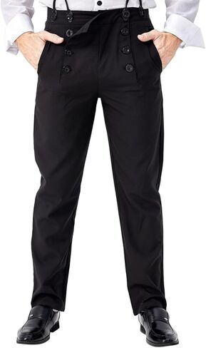 الرجال السراويل Steampunk القرون الوسطى الكبار الفيكتوري الكلاسيكية السراويل هالوين خمر زي in Kuwait