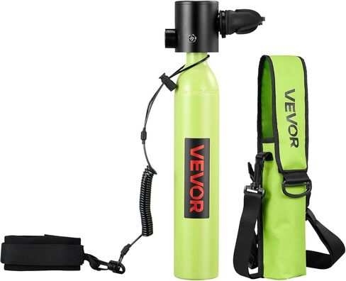 VEVOR Mini Scuba Tank، خزان غوص محمول 0.5 لتر للتنفس تحت الماء، أسطوانة غوص الرئة قابلة لإعادة الاستخدام لمدة تصل إلى 10 دقائق، زجاجة مهر الإنقاذ في حالات الطوارئ مع حقيبة وحبل للغطس in Saudi Arabia
