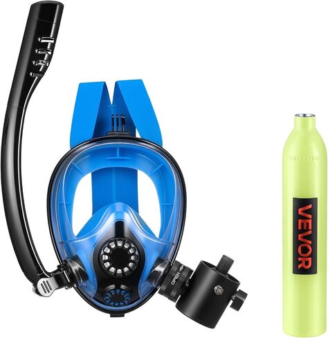 VEVOR Mini Scuba Tank with Sub-Mask, 0.5L Portable Small Diving Tank for Underwater Breathing, Reusable Lung Diving Cylinder up to 10 Minutes Dive Time, Emergency Rescue Pony Bottle for Snorkeling in Saudi Arabia