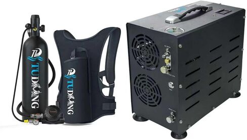 TUDIVING-1.9L Lung Tank | 122Cu in Scuba Tank | 2000CC Diving Tank | Portable | Reusable | Max 3000 PSI | Support 30-45 Minutes Breath | for Diving Entertainment/Underwater Work in Saudi Arabia