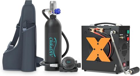 Mini Scuba Tank with 1L Capacity Lung Tank–DOT Certified Dive Portable Lungs for Snorkeling and Underwater Breathing in Kuwait