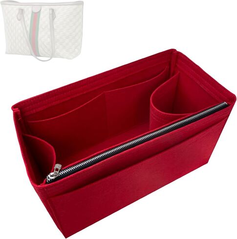 Bag Organizer fits Ophidia Medium Tote Bag Organizer, Ophidia Large Tote Bag Organizer, Handmade 2mm Premium Felt Insert with Gold Zipper Snug Sturdy Fit (For Ophidia Large Size, Beige) in Kuwait
