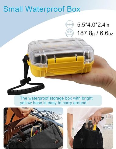 Beoccudo Waterproof Box Small Dry Box Mini Waterproof Container Watertight Storage Case Water Proof, 5.5" L x 4" W x 2.4" H Drybox Waterproof for Kayaking Boating in Kuwait