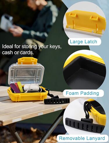 Beoccudo Waterproof Box Small Dry Box Mini Waterproof Container Watertight Storage Case Water Proof, 5.5" L x 4" W x 2.4" H Drybox Waterproof for Kayaking Boating in Kuwait