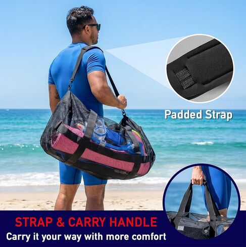 Nomad USA 130L Mesh Duffle Bag for Scuba Dive, Snorkeling, Swimming, Freediving - Pool/Beach Water Sports Gear Carry Bag with Shoulder Straps - Storage Travel Tote Bag for Camping, Gym, Workout in Kuwait