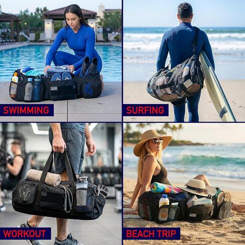 Nomad USA 130L Mesh Duffle Bag for Scuba Dive, Snorkeling, Swimming, Freediving - Pool/Beach Water Sports Gear Carry Bag with Shoulder Straps - Storage Travel Tote Bag for Camping, Gym, Workout in Kuwait