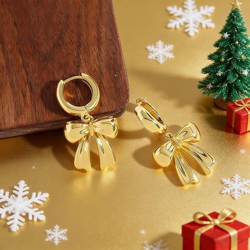 Gold Bow Drop Earrings For Women Cubic Zirconia Bowknot Dangle Earrings Statement Party Jewelry in Kuwait