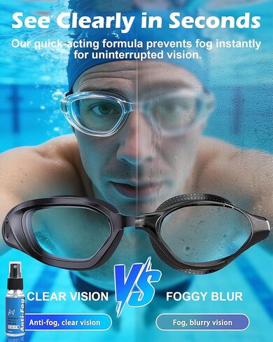 Safe Anti Fog Spray for Swim Goggles, 2 Pack Quick and Long-Lasting Defogger for Swim Goggles Ski Goggles Snorkel Mask Scuba Diving Mask Motorcycle Helmet Visor Hockey Shield in Kuwait