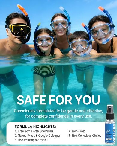 Safe Anti Fog Spray for Swim Goggles, 2 Pack Quick and Long-Lasting Defogger for Swim Goggles Ski Goggles Snorkel Mask Scuba Diving Mask Motorcycle Helmet Visor Hockey Shield in Kuwait