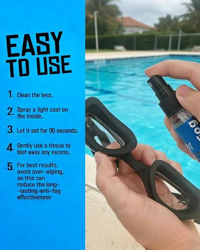 Safe Anti Fog Spray for Swim Goggles, 2 Pack Quick and Long-Lasting Defogger for Swim Goggles Ski Goggles Snorkel Mask Scuba Diving Mask Motorcycle Helmet Visor Hockey Shield in Kuwait